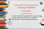 Uroczyste rozpoczęcie roku szkolnego - informacja