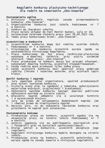 regulamin Eko-Stworek
